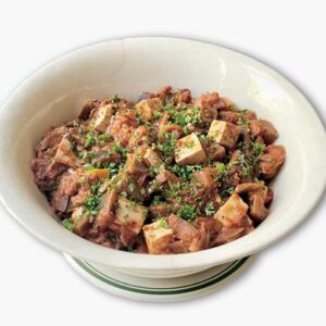 Aubergine-ragout met gerookte tofu